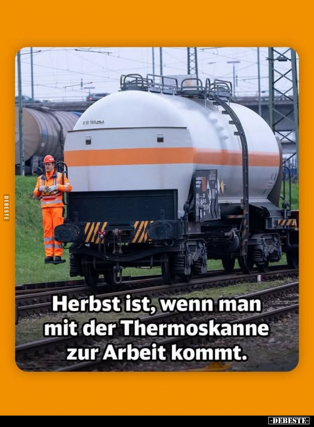 Herbst ist, wenn man mit der Thermoskanne zur Arbeit kommt.