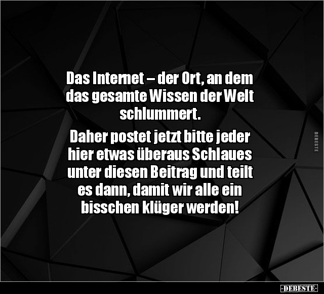 Das Internet – der Ort, an dem das gesamte Wissen der Welt.. - Lustige Bilder | DEBESTE.de