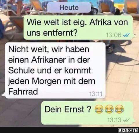 Wie weit ist eig. Afrika von uns entfernt?