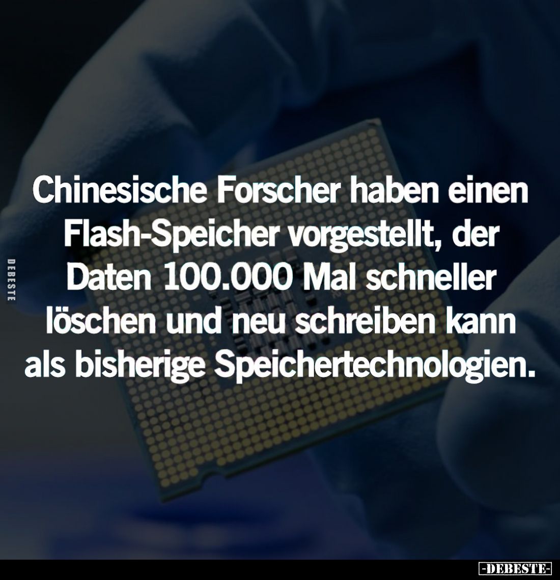 Chinesische Forscher haben einen Flash-Speicher vorgestellt, der Daten 100.000 Mal schneller löschen und neu schreiben kann a...