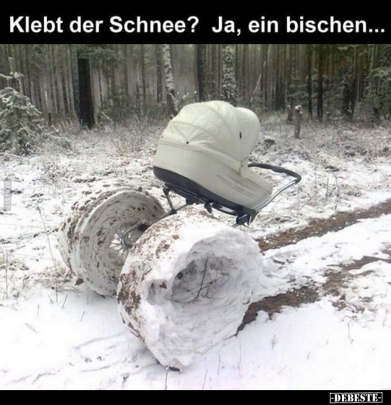 Klebt der Schnee? Ja, ein bischen... - Lustige Bilder | DEBESTE.de