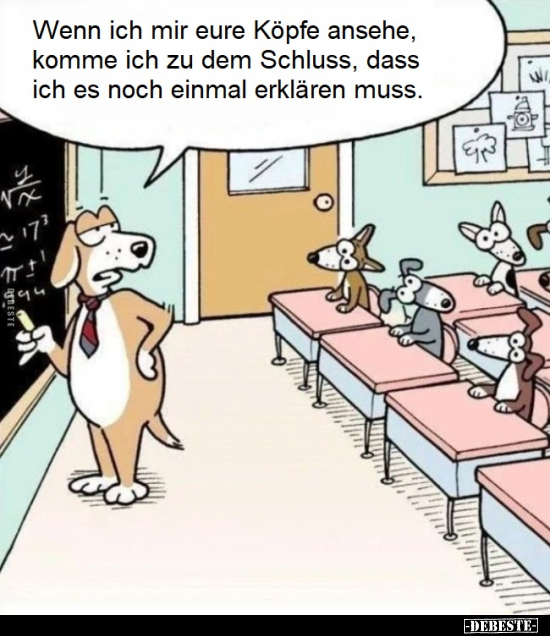 Wenn ich mir eure Köpfe ansehe, komme ich zu dem Schluss, dass ich es noch einmal erklären muss.