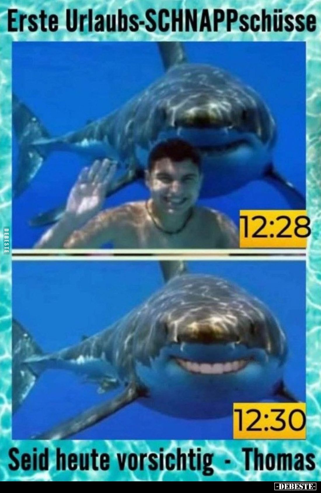 Erste Urlaubs-SCHNAPPschüsse.
12:28
/
12:30
Seid heute vorsichtig - Thomas.