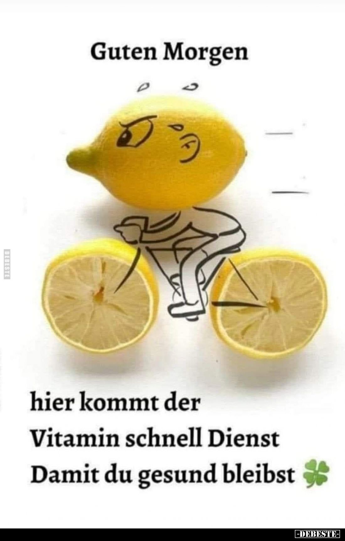 Guten Morgen
-
hier kommt der
Vitamin schnell Dienst
Damit du gesund bleibst