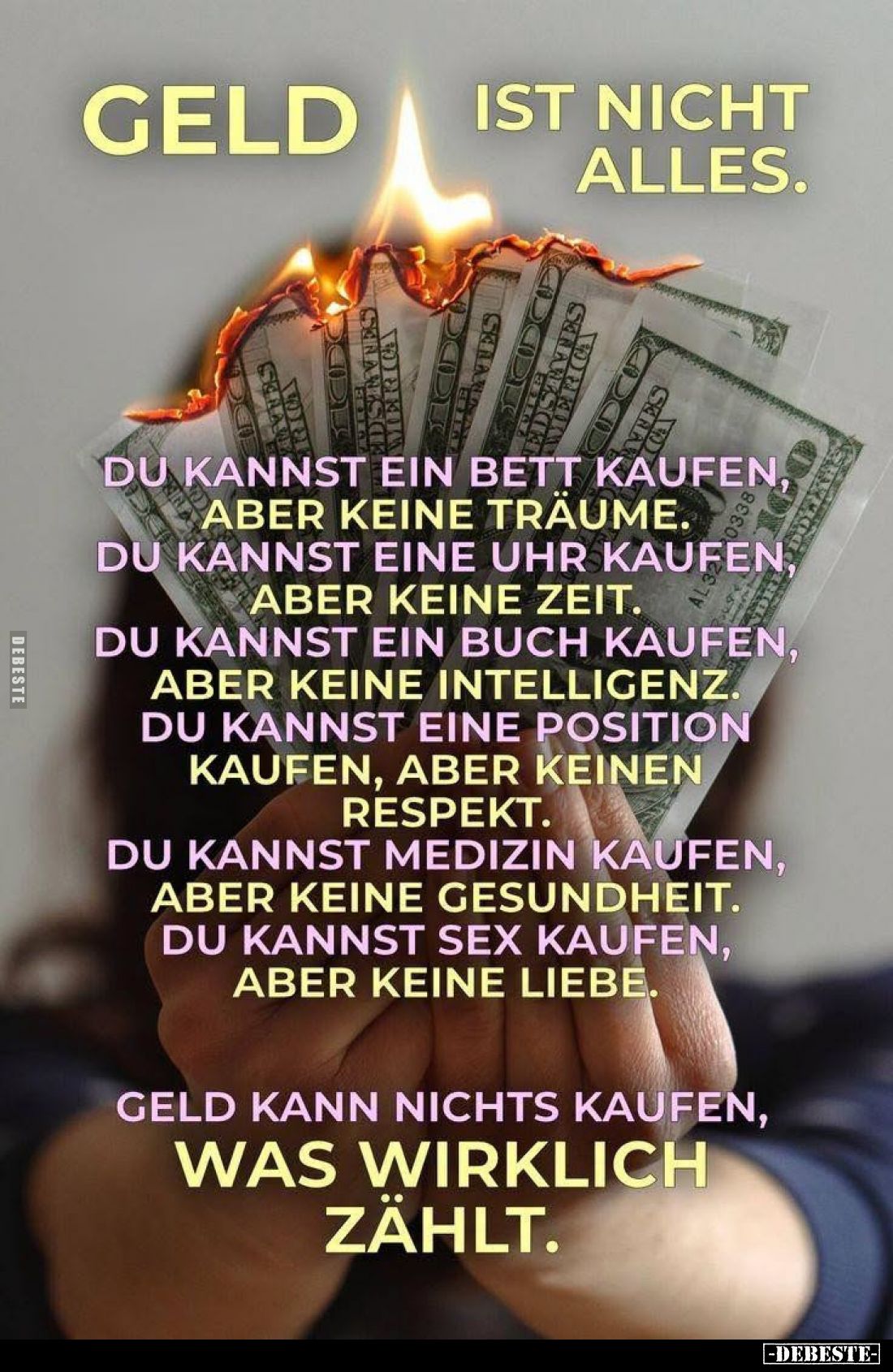 Geld ist nicht alles. Du kannst ein Bett kaufen.. - Lustige Bilder | DEBESTE.de