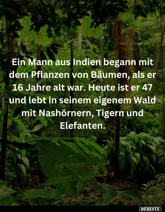 Ein Mann aus Indien begann mit dem Pflanzen von Bäumen, als.. - Lustige Bilder | DEBESTE.de