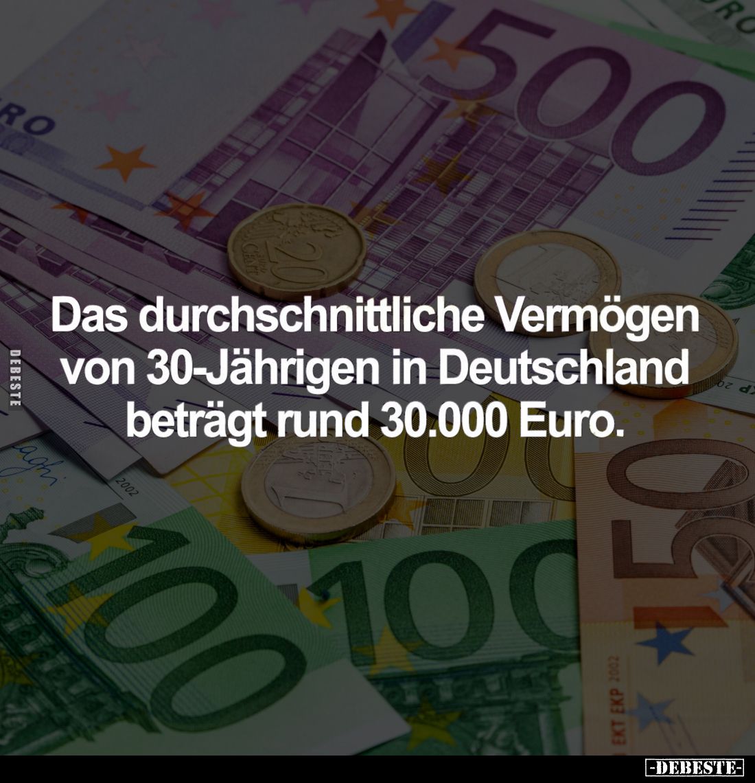 Das durchschnittliche Vermögen von 30-Jährigen in Deutschland beträgt rund 30.000 Euro.