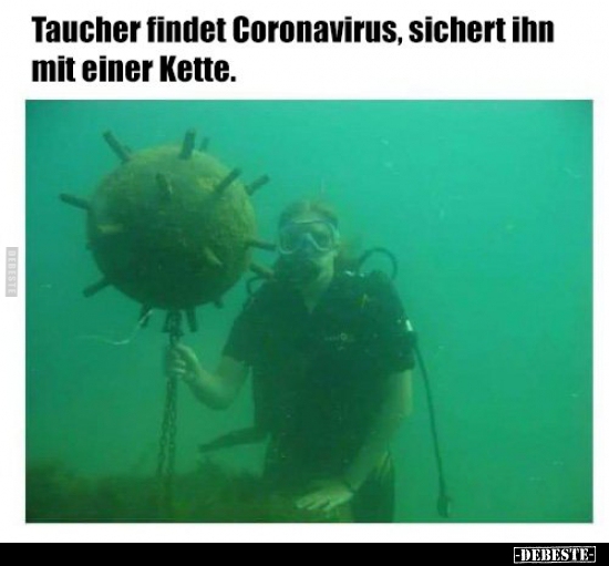 Taucher findet Coronavirus, sichert ihn mit einer.. - Lustige Bilder | DEBESTE.de