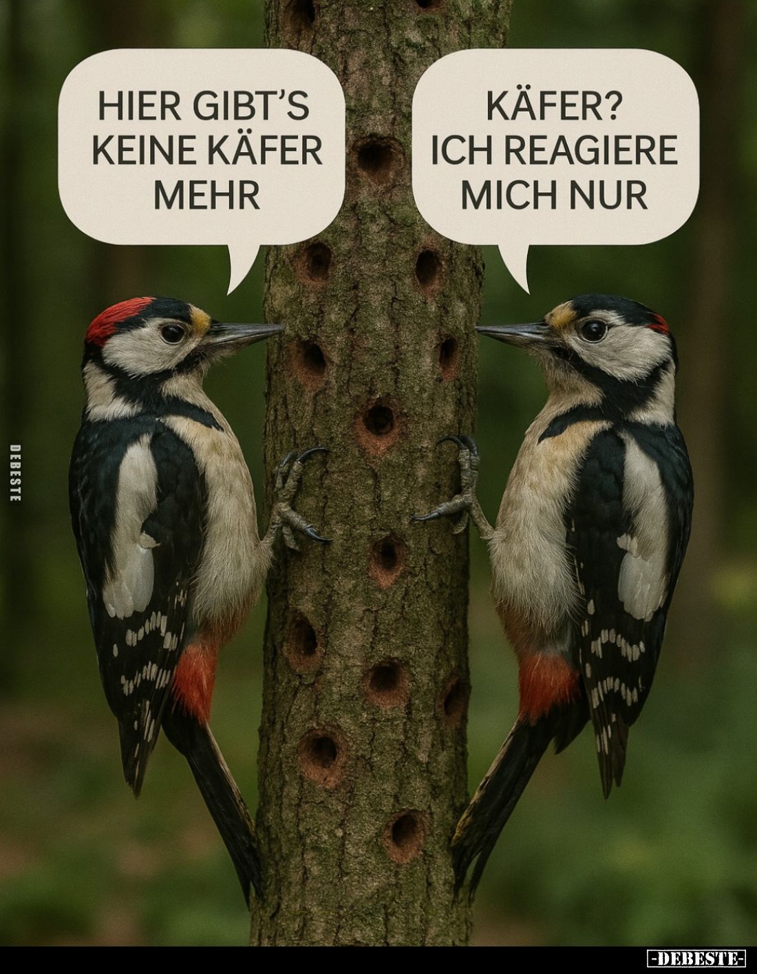 Hier gibt's keine Käfer mehr.
Käfer? Ich reagiere mich nur.