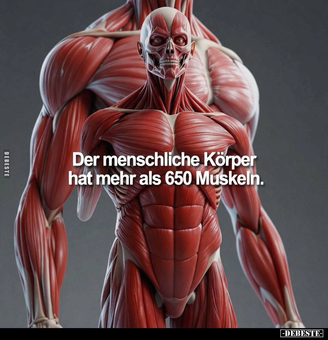 Der menschliche Körper hat mehr als 650 Muskeln.