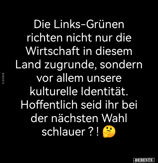 Die Links-Grünen richten nicht nur die Wirtschaft.. - Lustige Bilder | DEBESTE.de