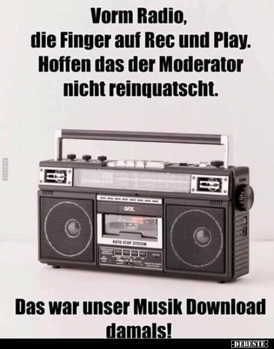 Vorm Radio, die Finger auf Rec und Play.. - Lustige Bilder | DEBESTE.de