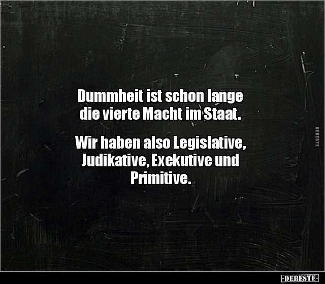 Dummheit ist schon lange die vierte Macht im Staat... - Lustige Bilder | DEBESTE.de