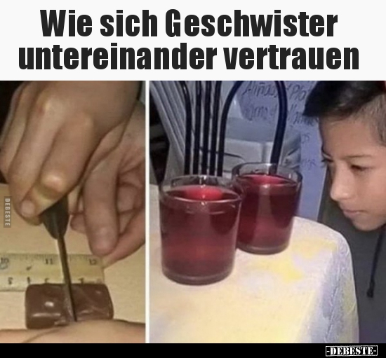 Wie sich Geschwister untereinander vertrauen.. - Lustige Bilder | DEBESTE.de