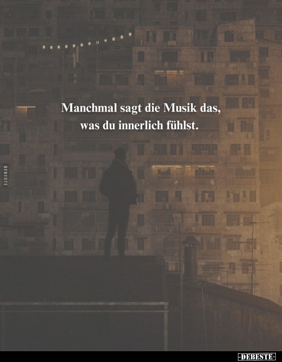 Manchmal sagt die Musik das, was du innerlich fühlst.. - Lustige Bilder | DEBESTE.de