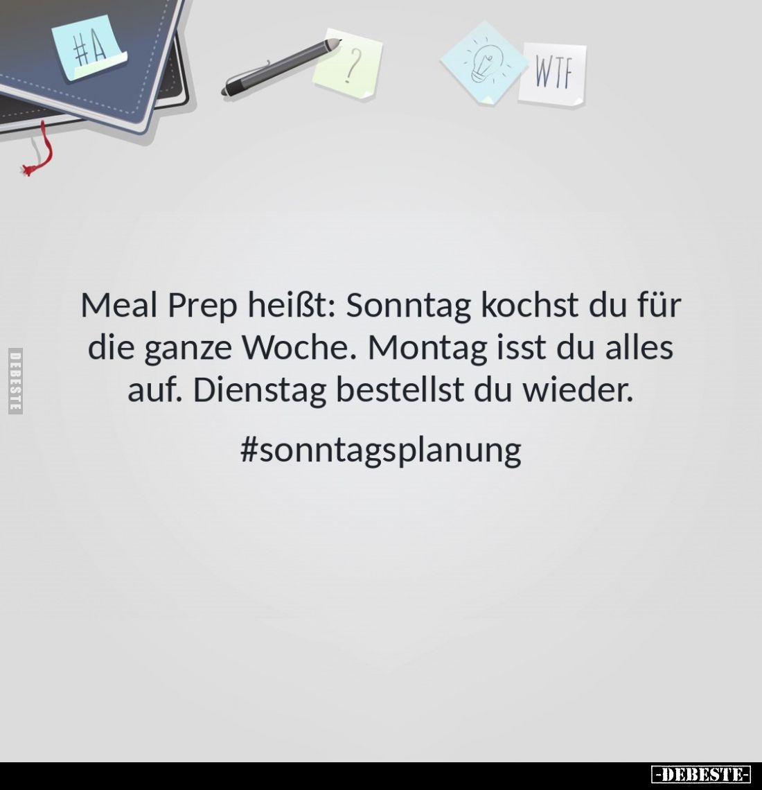 Meal Prep heißt: Sonntag kochst du für die ganze Woche.
Montag isst du alles auf.
Dienstag bestellst du wieder.
#sonntagsp...