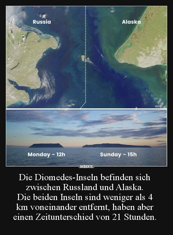 Die Diomedes-Inseln befinden sich zwischen Russland und.. - Lustige Bilder | DEBESTE.de