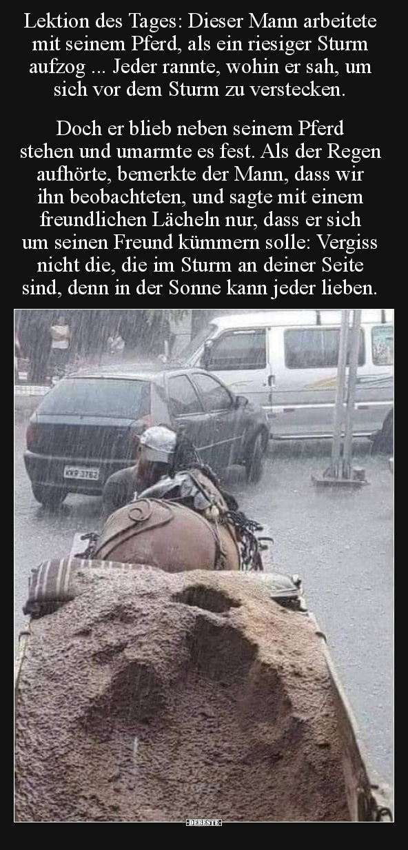 Lektion des Tages: Dieser Mann arbeitete mit seinem Pferd.. - Lustige Bilder | DEBESTE.de