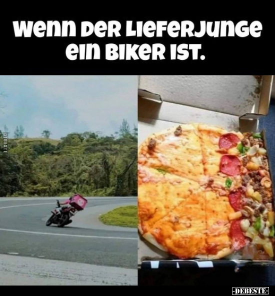 Wenn der Lieferjunge ein Biker ist... - Lustige Bilder | DEBESTE.de