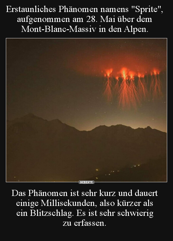 Erstaunliches Phänomen namens "Sprite", aufgenommen am 28... - Lustige Bilder | DEBESTE.de