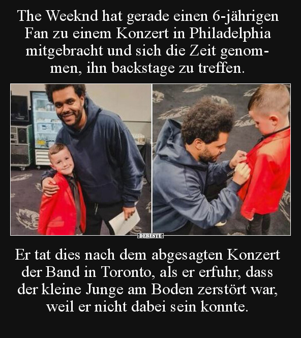 The Weeknd hat gerade einen 6-jährigen Fan zu einem Konzert.. - Lustige Bilder | DEBESTE.de