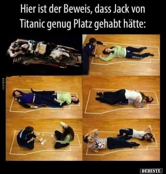 Hier ist der Beweis, dass Jack von Titanic genug Platz.. - Lustige Bilder | DEBESTE.de