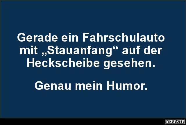 Gerade ein Fahrschulauto mit 'Stauanfang'.. - Lustige Bilder | DEBESTE.de