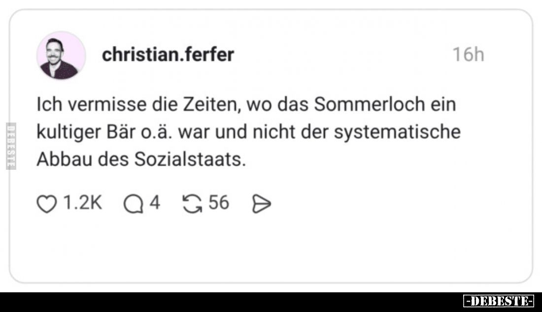 Ich vermisse die Zeiten, wo das Sommerloch ein kultiger Bär.. - Lustige Bilder | DEBESTE.de