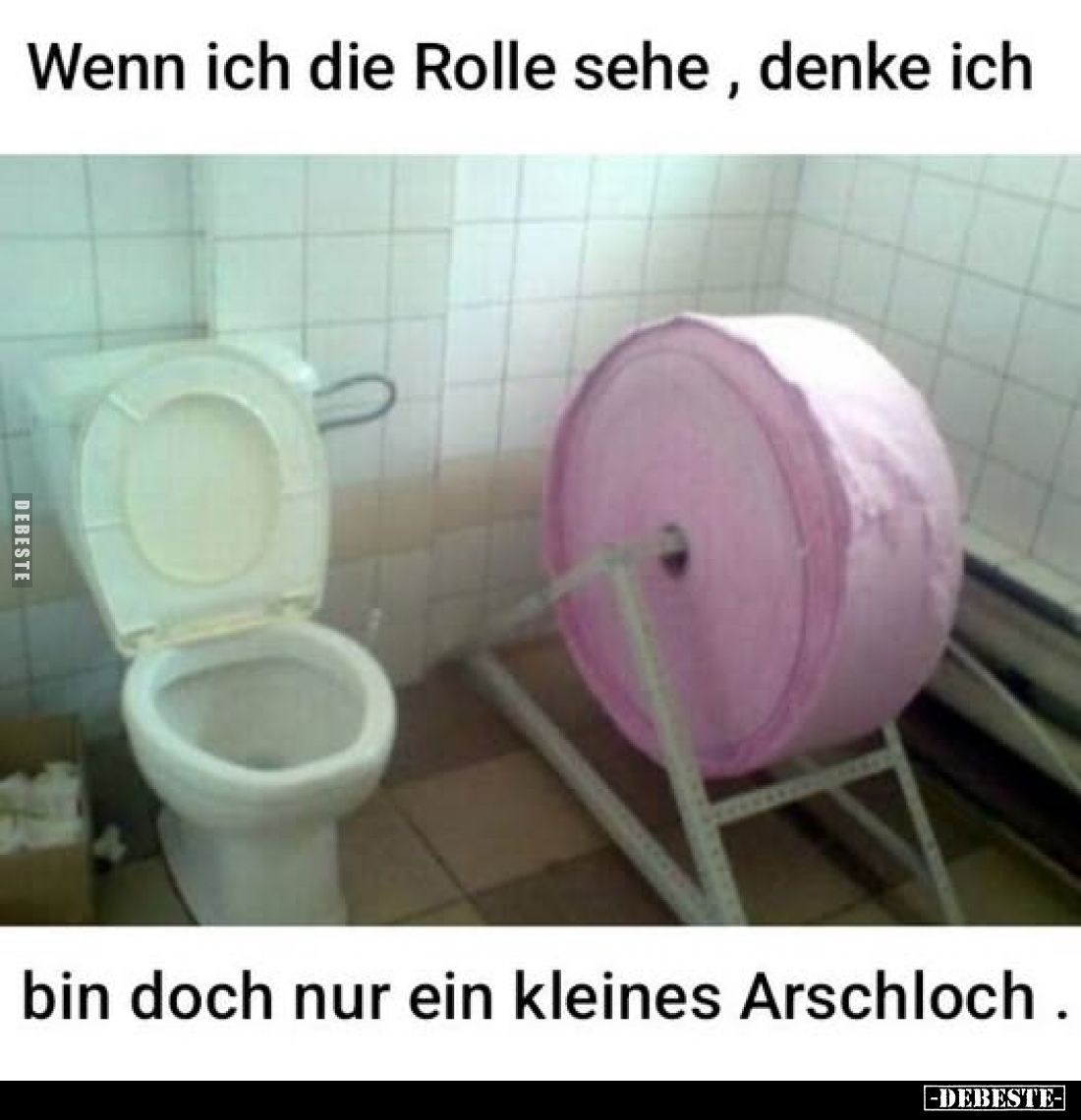 Wenn ich die Rolle sehe, denke ich
bin doch nur ein kleines Arschloch.