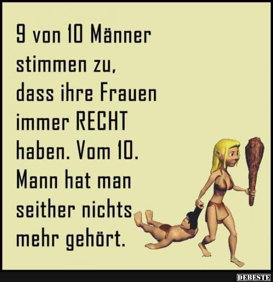 9 von 10 Männer stimmen zu..