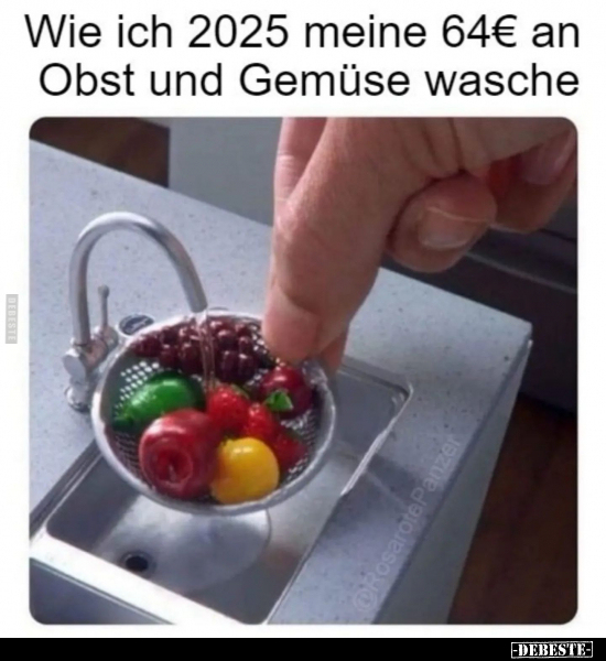 Wie ich 2025 meine 64€ an Obst und Gemüse wasche.. - Lustige Bilder | DEBESTE.de