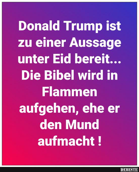 Donald Trump ist zu einer Aussage unter Eid bereit.. - Lustige Bilder | DEBESTE.de