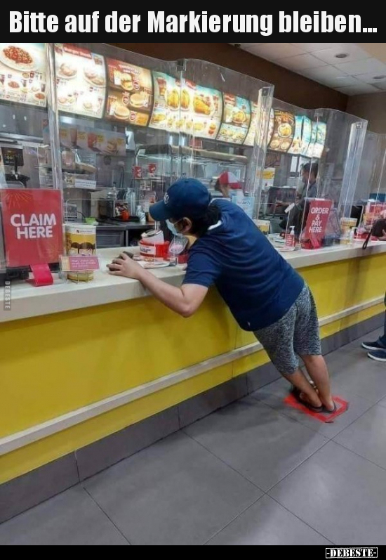 Bitte auf der Markierung bleiben...