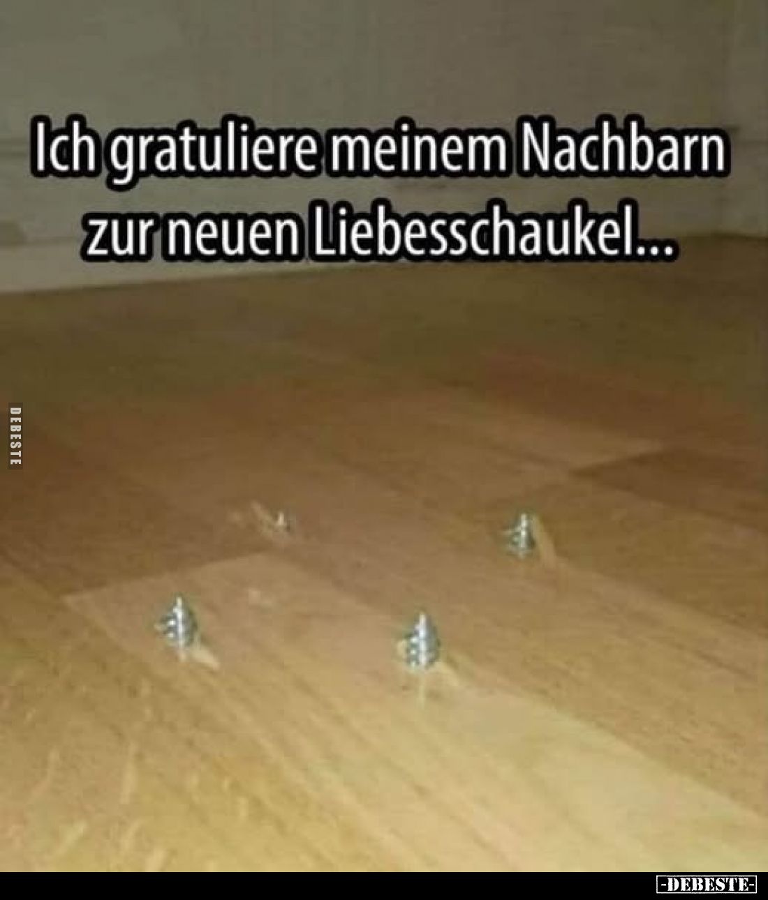 Ich gratuliere meinem Nachbarn zur neuen Liebesschaukel...