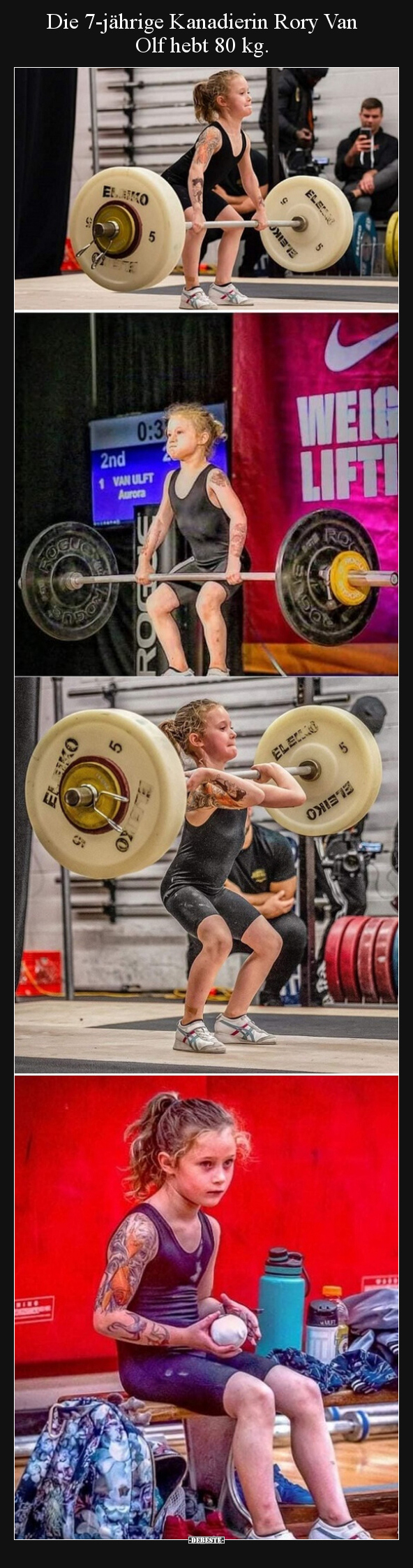 Die 7-jährige Kanadierin Rory Van Olf hebt 80 kg... - Lustige Bilder | DEBESTE.de