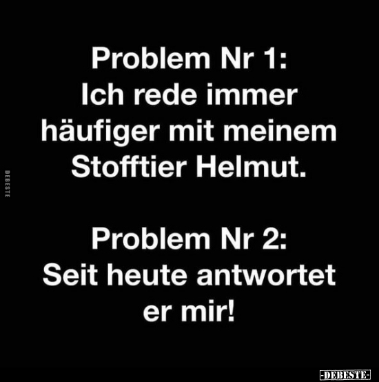 Problem Nr 1: Ich rede immer häufiger mit meinem Stofftier.. - Lustige Bilder | DEBESTE.de