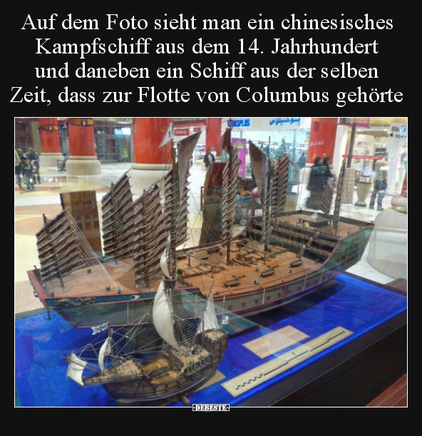 Auf dem Foto sieht man ein chinesisches Kampfschiff aus dem..
