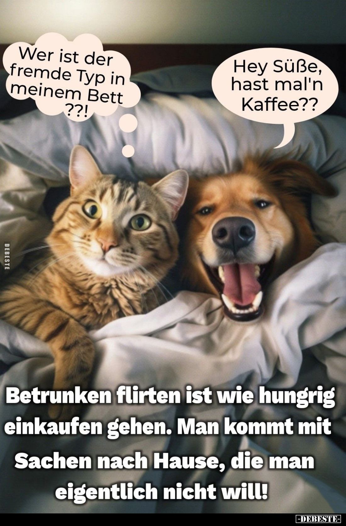 Betrunken flirten ist wie hungrig einkaufen gehen. Man kommt mit Sachen nach Hause, die man eigentlich nicht will! - Wer ist ...