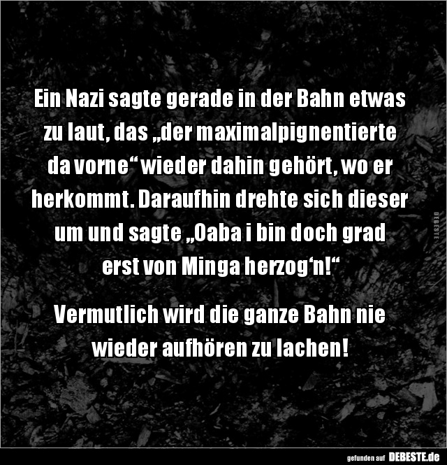 Ein Nazi sagte gerade in der Bahn etwas zu laut, das... - Lustige Bilder | DEBESTE.de