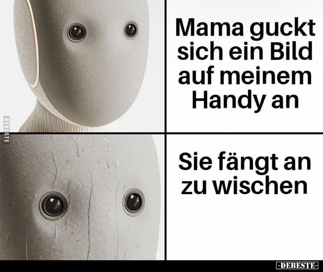 Mama guckt sich ein Bild in Bild auf meinem Handy an. -
Sie fängt an zu wischen.