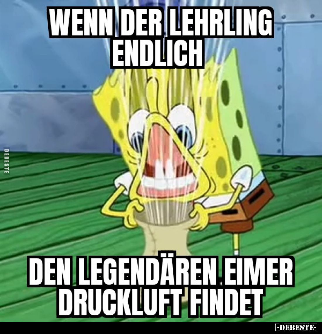 Wenn der Lehrling endlich den legendären Eimer Druckluft.. - Lustige Bilder | DEBESTE.de