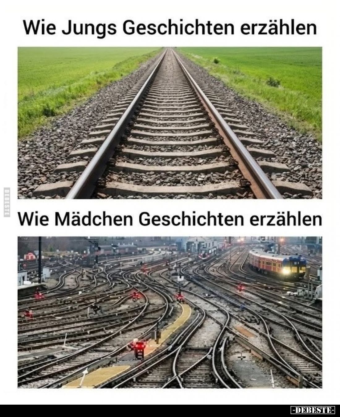 Wie Jungs Geschichten erzählen. -
Wie Mädchen Geschichten erzählen.