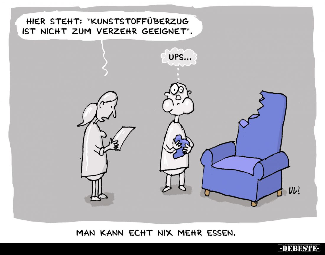 Hier steht: "Kunststoffüberzug ist nicht zum Verzehr geeignet".
-
Ups...
-
Man kann echt nix mehr essen.