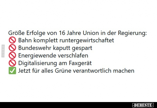 Größe Erfolge von 16 Jahre Union in der Regierung.. - Lustige Bilder | DEBESTE.de