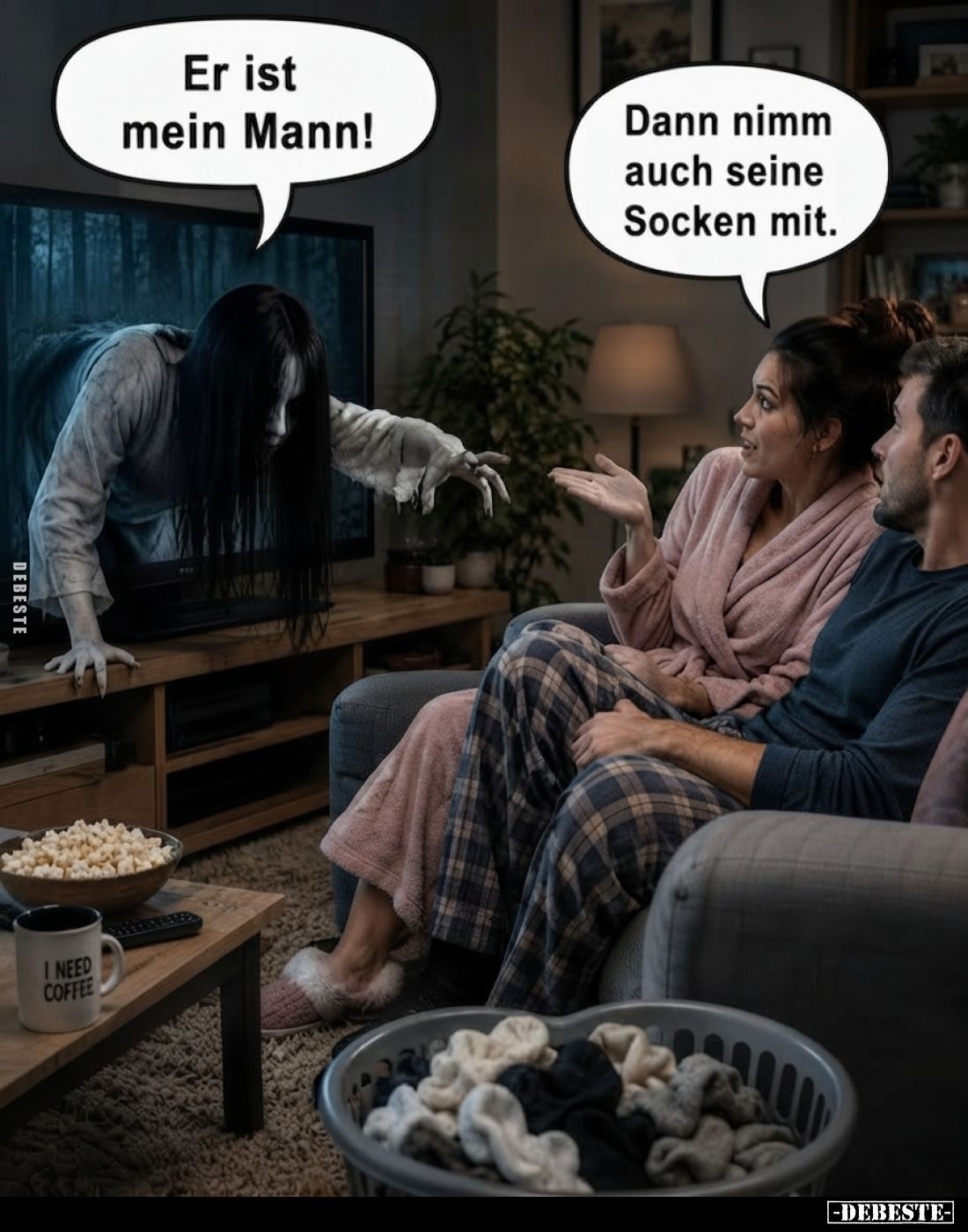 Er ist mein Mann!
-
Dann nimm auch seine Socken mit.