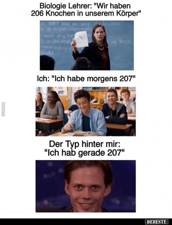 Biologie Lehrer: "Wir haben 206 Knochen.." - Lustige Bilder | DEBESTE.de