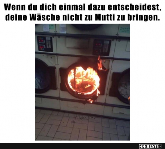 Wenn du dich einmal dazu entscheidest, deine Wäsche nicht zu Mutti zu bringen. - Lustige Bilder | DEBESTE.de