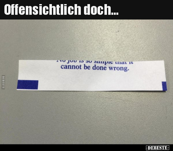 Offensichtlich doch...