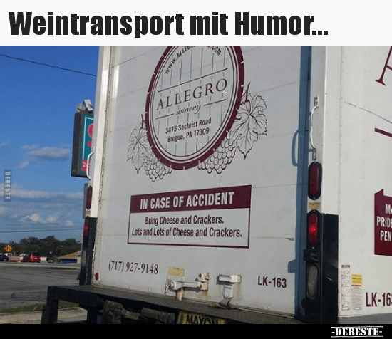 Weintransport mit Humor... - Lustige Bilder | DEBESTE.de
