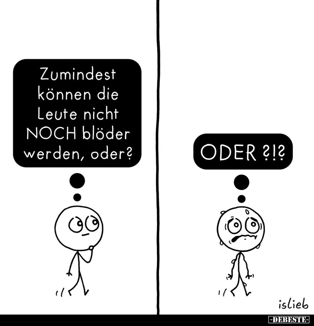 Zumindest können die Leute nicht NOCH blöder werden, oder? -
ODER?!?